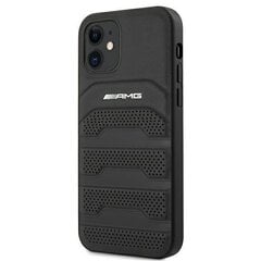 AMG AMHCP12SGSEBK iPhone 12 mini 5,4" czarny/black hardcase Leather Debossed Lines цена и информация | Чехлы для телефонов | kaup24.ee