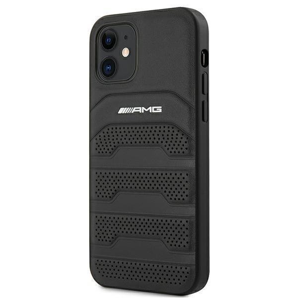 AMG AMHCP12SGSEBK iPhone 12 mini 5,4" czarny/black hardcase Leather Debossed Lines цена и информация | Telefoni kaaned, ümbrised | kaup24.ee