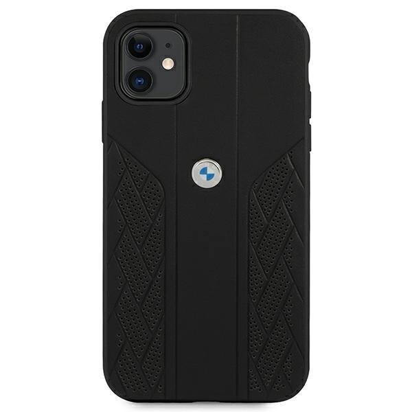 Case BMW BMHCN61RSPPK iPhone 11 6.1 &quot;black / black hardcase Leather Curve Perforate цена и информация | Telefoni kaaned, ümbrised | kaup24.ee