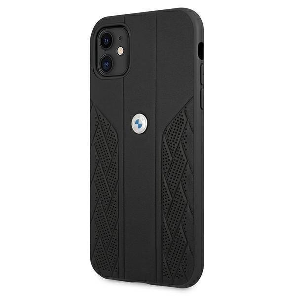 Case BMW BMHCN61RSPPK iPhone 11 6.1 &quot;black / black hardcase Leather Curve Perforate цена и информация | Telefoni kaaned, ümbrised | kaup24.ee