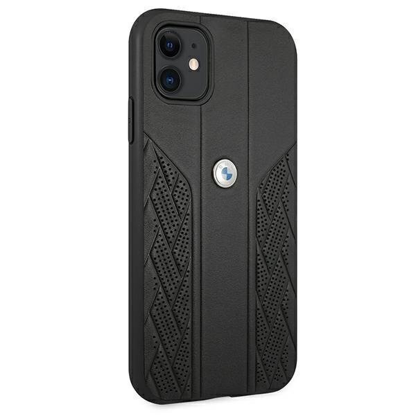 Case BMW BMHCN61RSPPK iPhone 11 6.1 &quot;black / black hardcase Leather Curve Perforate цена и информация | Telefoni kaaned, ümbrised | kaup24.ee