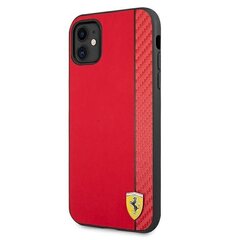 Ferrari FESAXHCN61RE iPhone 11 6,1" czerwony/red hardcase On Track Carbon Stripe hind ja info | Telefoni kaaned, ümbrised | kaup24.ee