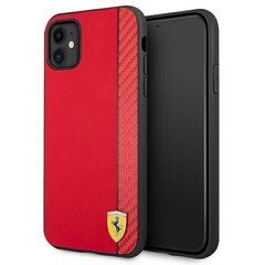 Ferrari FESAXHCN61RE iPhone 11 6,1" czerwony/red hardcase On Track Carbon Stripe hind ja info | Telefoni kaaned, ümbrised | kaup24.ee