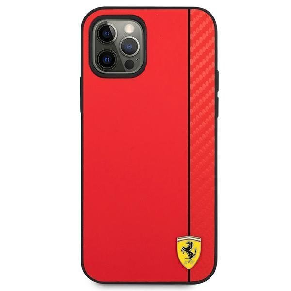 Ferrari FESAXHCP12LRE iPhone 12 Pro Max 6,7" czerwony/red hardcase On Track Carbon Stripe hind ja info | Telefoni kaaned, ümbrised | kaup24.ee