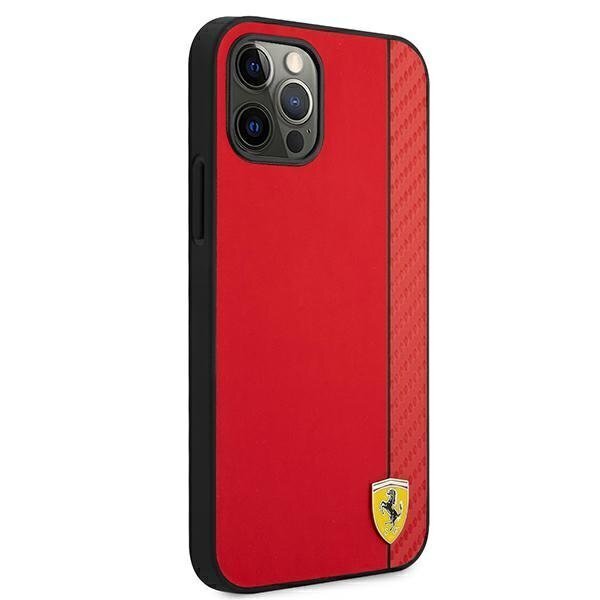 Ferrari FESAXHCP12LRE iPhone 12 Pro Max 6,7" czerwony/red hardcase On Track Carbon Stripe hind ja info | Telefoni kaaned, ümbrised | kaup24.ee