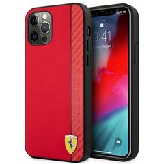 Ferrari FESAXHCP12MRE iPhone 12/12 Pro 6,1" czerwony/red hardcase On Track Carbon Stripe hind ja info | Telefoni kaaned, ümbrised | kaup24.ee