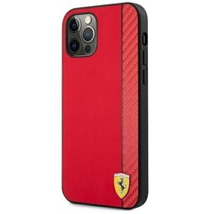 Ferrari FESAXHCP12MRE iPhone 12/12 Pro 6,1" czerwony/red hardcase On Track Carbon Stripe цена и информация | Чехлы для телефонов | kaup24.ee
