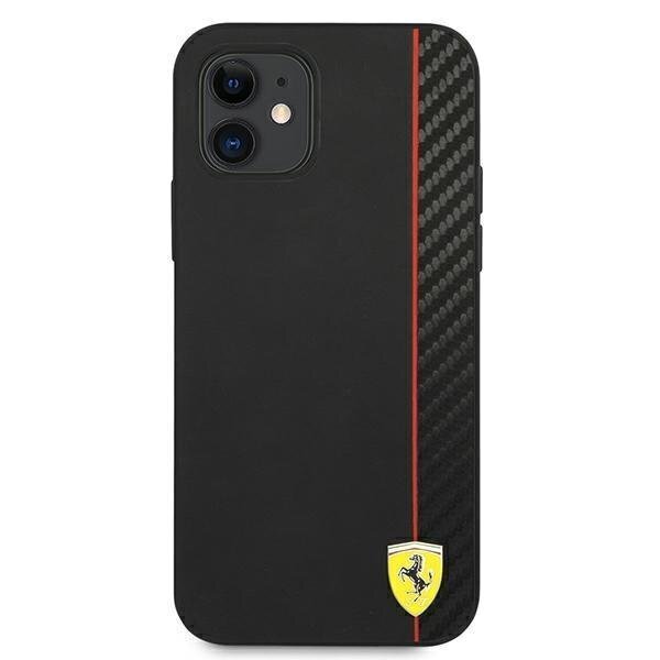 Ferrari FESAXHCP12SBK iPhone 12 mini 5,4" czarny/black hardcase On Track Carbon Stripe hind ja info | Telefoni kaaned, ümbrised | kaup24.ee