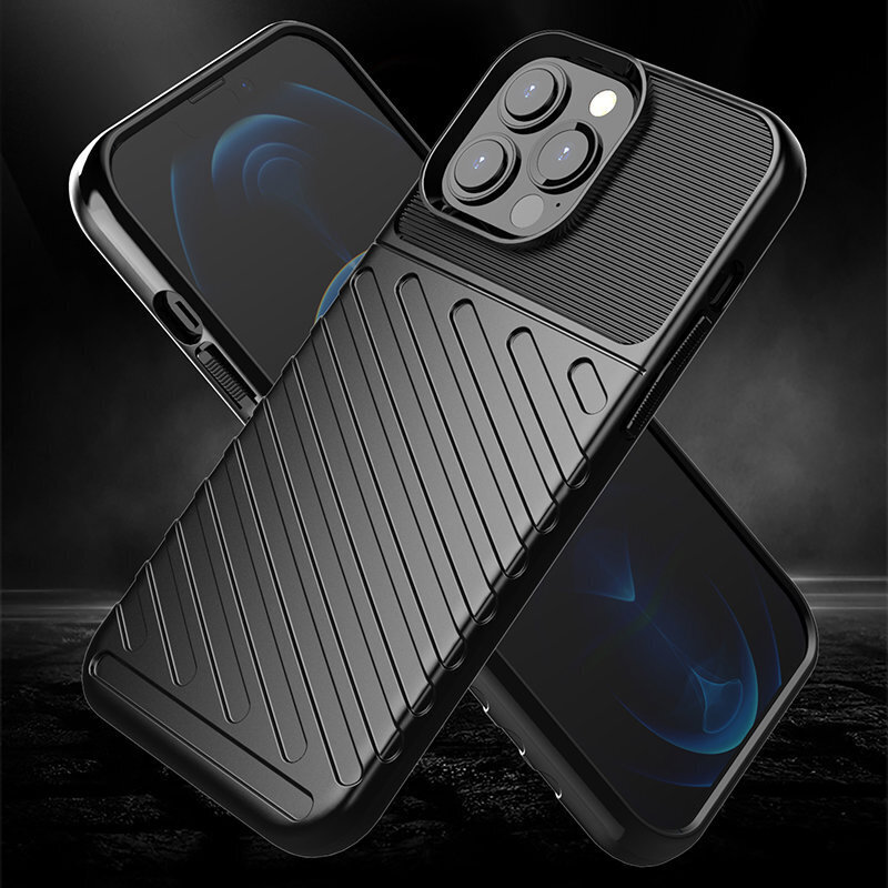 Thunder Case Flexible Tough Rugged Cover TPU Case for iPhone 13 Pro Max black (Black) hind ja info | Telefoni kaaned, ümbrised | kaup24.ee