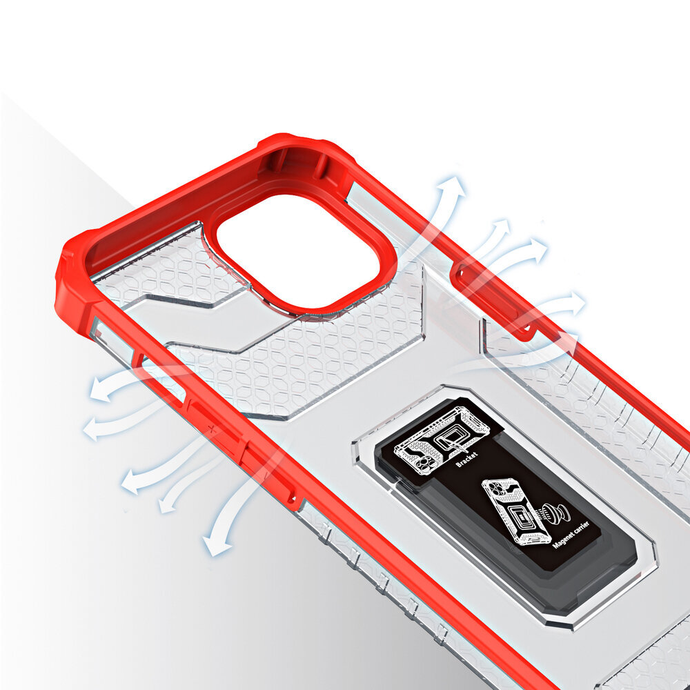 Crystal Ring Case Kickstand Tough Rugged Cover for iPhone 13 mini red (Red) цена и информация | Telefoni kaaned, ümbrised | kaup24.ee