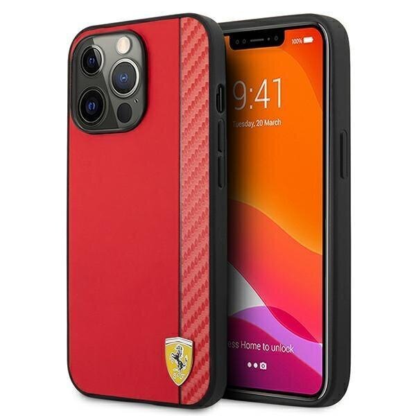 Ferrari FESAXHCP13XRE iPhone 13 Pro Max 6.7 &quot;red / red hardcase On Track Carbon Stripe hind ja info | Telefoni kaaned, ümbrised | kaup24.ee