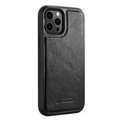 iCarer Leather Oil Wax case covered with natural leather for iPhone 12 Pro Max black (ALI1206-BK) (Black) цена и информация | Чехлы для телефонов | kaup24.ee