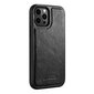 iCarer Leather Oil Wax case covered with natural leather for iPhone 12 Pro Max black (ALI1206-BK) (Black) цена и информация | Telefoni kaaned, ümbrised | kaup24.ee