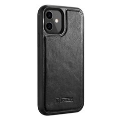 iCarer Leather Oil Wax case covered with natural leather for iPhone 12 mini black (ALI1204-BK) (Black) hind ja info | Telefoni kaaned, ümbrised | kaup24.ee