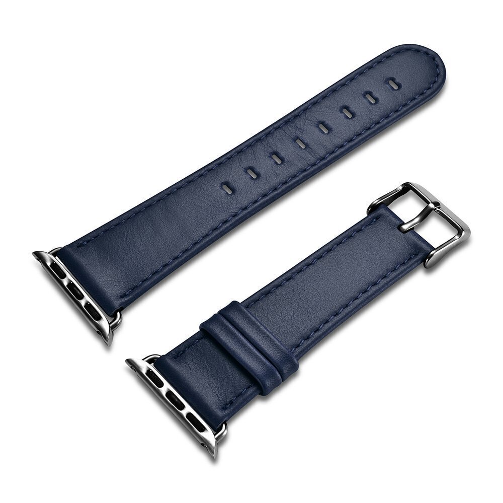 iCarer Leather Vintage wristband genuine leather strap for Watch 3 38mm / Watch 2 38mm / Watch 1 38mm dark blue (RIW117-DB（38）) (Dark blue) цена и информация | Nutikellade ja nutivõrude tarvikud | kaup24.ee