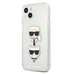 Karl Lagerfeld KLHCP13MKCTUGLS iPhone 13 6.1 &quot;silver / silver hardcase Glitter Karl`s &amp; Choupette цена и информация | Чехлы для телефонов | kaup24.ee