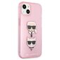 Karl Lagerfeld KLHCP13SKCTUGLP iPhone 13 mini 5,4" różowy/pink hardcase Glitter Karl`s & Choupette цена и информация | Telefoni kaaned, ümbrised | kaup24.ee