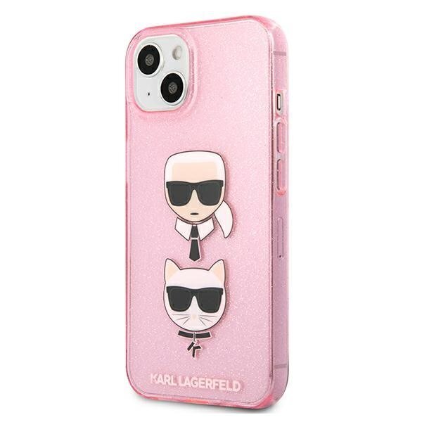 Karl Lagerfeld KLHCP13SKCTUGLP iPhone 13 mini 5,4" różowy/pink hardcase Glitter Karl`s & Choupette hind ja info | Telefoni kaaned, ümbrised | kaup24.ee