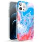 Kingxbar Watercolor Series color case for iPhone 12 Pro Max Blue-pink (niebiesko-różowy) цена и информация | Telefoni kaaned, ümbrised | kaup24.ee
