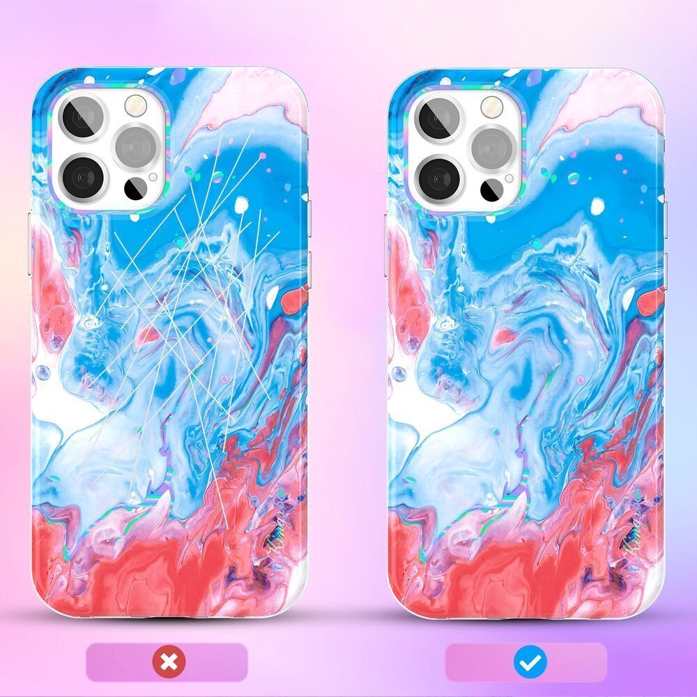 Kingxbar Watercolor Series color case for iPhone 12 Pro Max Blue-pink (niebiesko-różowy) цена и информация | Telefoni kaaned, ümbrised | kaup24.ee