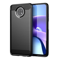 Carbon Case Flexible Cover TPU Case for Xiaomi Redmi Note 9T 5G black (Black) hind ja info | Telefoni kaaned, ümbrised | kaup24.ee