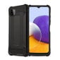 Hybrid Armor Case Tough Rugged Cover for Samsung Galaxy A22 5G black (Black) hind ja info | Telefoni kaaned, ümbrised | kaup24.ee