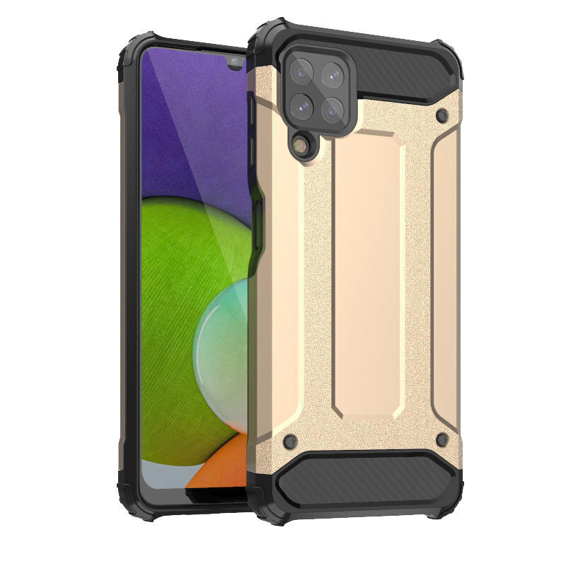 Hybrid Armor Case Tough Rugged Cover for Samsung Galaxy A22 4G golden цена и информация | Telefoni kaaned, ümbrised | kaup24.ee