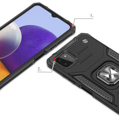 Wozinsky Ring Armor Case Kickstand Tough Rugged Cover for Samsung Galaxy A22 4G black (Black) hind ja info | Telefoni kaaned, ümbrised | kaup24.ee