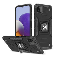 Wozinsky Ring Armor Case Kickstand Tough Rugged Cover for Samsung Galaxy A22 4G black (Black) hind ja info | Telefoni kaaned, ümbrised | kaup24.ee