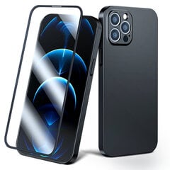 Joyroom 360 Full Case front and back cover for iPhone 13 + tempered glass screen protector black (JR-BP927 black) (Black) hind ja info | Telefoni kaaned, ümbrised | kaup24.ee