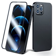Joyroom 360 Full Case front and back cover for iPhone 13 Pro Max + tempered glass screen protector black (JR-BP928 black) (Black) hind ja info | Telefoni kaaned, ümbrised | kaup24.ee