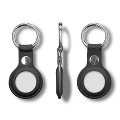 PU leather key ring keychain case for Apple AirTag black (Black) hind ja info | Originaalsed võtmehoidjad | kaup24.ee