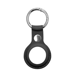 PU leather key ring keychain case for Apple AirTag black (Black) hind ja info | Originaalsed võtmehoidjad | kaup24.ee