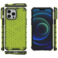 Honeycomb Case armor cover with TPU Bumper for iPhone 13 Pro Max green (Green) hind ja info | Telefoni kaaned, ümbrised | kaup24.ee