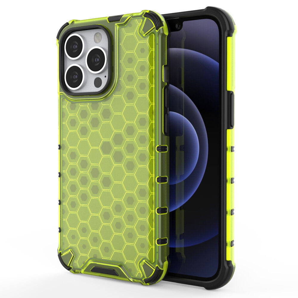 Honeycomb Case armor cover with TPU Bumper for iPhone 13 Pro green (Green) цена и информация | Telefoni kaaned, ümbrised | kaup24.ee