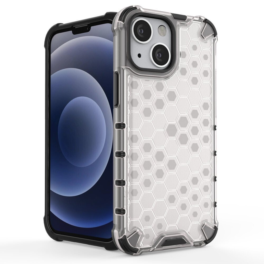 Honeycomb Case armor cover with TPU Bumper for iPhone 13 mini transparent (Transparent) цена и информация | Telefoni kaaned, ümbrised | kaup24.ee