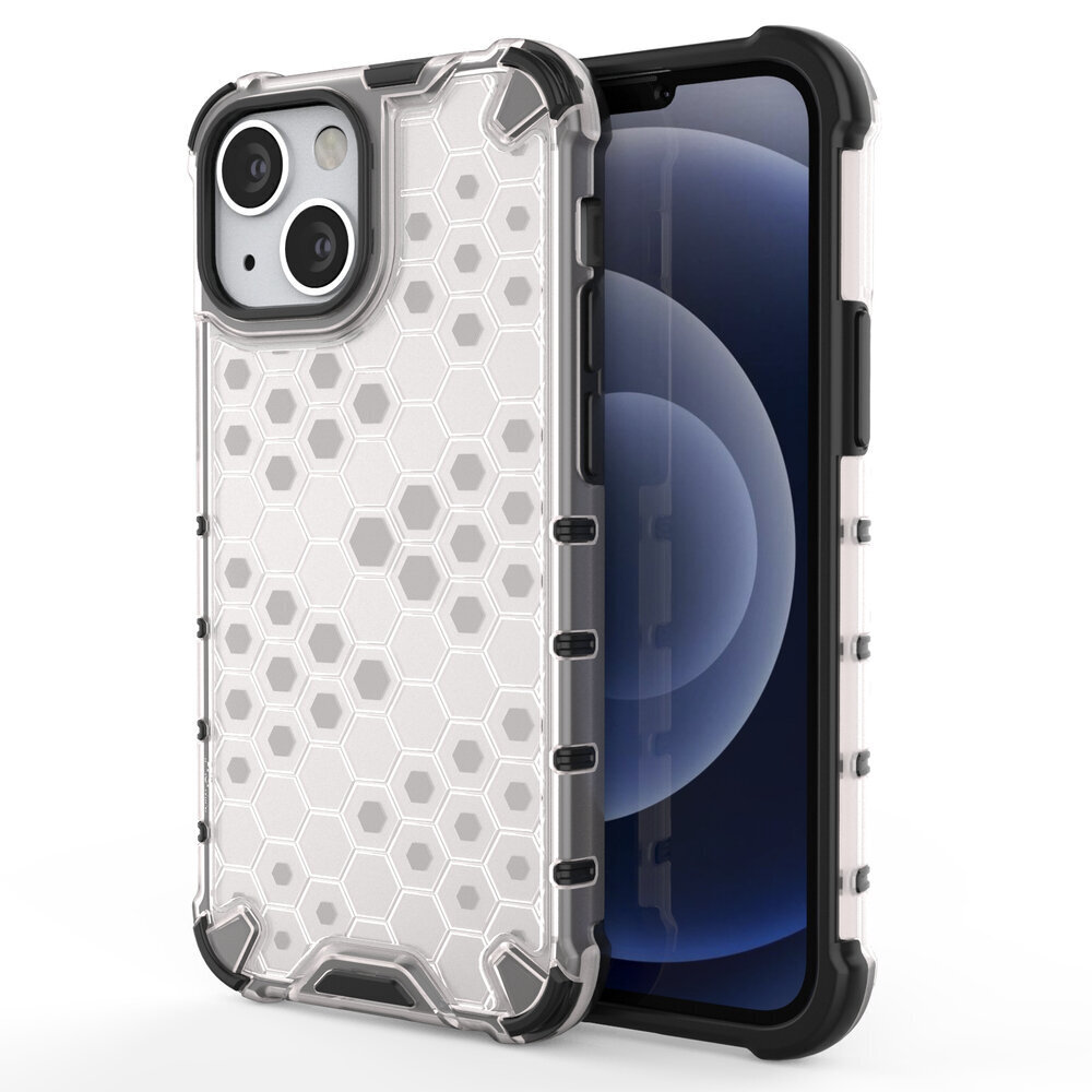 Honeycomb Case armor cover with TPU Bumper for iPhone 13 mini transparent (Transparent) цена и информация | Telefoni kaaned, ümbrised | kaup24.ee