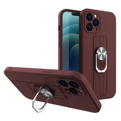 Ring Case silicone case with finger grip and stand for iPhone SE 2022 / SE 2020 / iPhone 8 / iPhone 7 brown (Brown) hind ja info | Telefoni kaaned, ümbrised | kaup24.ee