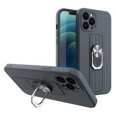 Ring Case silicone case with finger grip and stand for iPhone 12 Pro dark blue (Dark blue) hind ja info | Telefoni kaaned, ümbrised | kaup24.ee