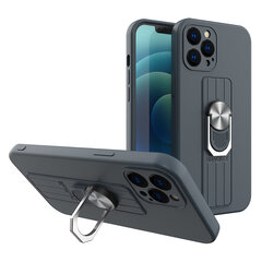 Ring Case silicone case with finger grip and stand for iPhone 12 Pro Max dark blue (Dark blue) hind ja info | Telefoni kaaned, ümbrised | kaup24.ee