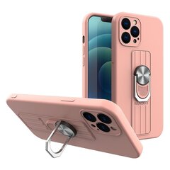 Ring Case silicone case with finger grip and stand for iPhone 13 pink (Pink) hind ja info | Telefoni kaaned, ümbrised | kaup24.ee