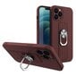 Ring Case silicone case with finger grip and stand for Samsung Galaxy S21+ 5G (S21 Plus 5G) brown (Brown) hind ja info | Telefoni kaaned, ümbrised | kaup24.ee