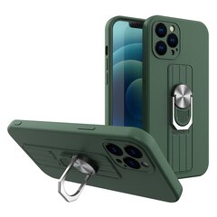 Ring Case silicone case with finger grip and stand for Samsung Galaxy S21 Ultra 5G dark green (Dark green) hind ja info | Telefoni kaaned, ümbrised | kaup24.ee