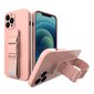 Rope case gel TPU airbag case cover with lanyard for iPhone 8 Plus / iPhone 7 Plus pink (Pink) цена и информация | Telefoni kaaned, ümbrised | kaup24.ee