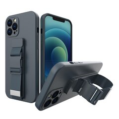 Rope case gel TPU airbag case cover with lanyard for iPhone XR navy blue (Navy Blue) hind ja info | Telefoni kaaned, ümbrised | kaup24.ee