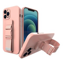 Rope case gel TPU airbag case cover with lanyard for iPhone XR pink (Pink) цена и информация | Чехлы для телефонов | kaup24.ee