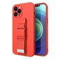 Rope case gel TPU airbag case cover with lanyard for iPhone 12 mini red (Red) цена и информация | Telefoni kaaned, ümbrised | kaup24.ee