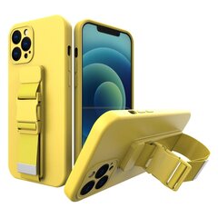 Rope case gel TPU airbag case cover with lanyard for iPhone 12 mini yellow (Yellow) цена и информация | Чехлы для телефонов | kaup24.ee