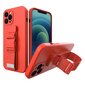 Rope case gel TPU airbag case cover with lanyard for iPhone 12 Pro red (Red) hind ja info | Telefoni kaaned, ümbrised | kaup24.ee