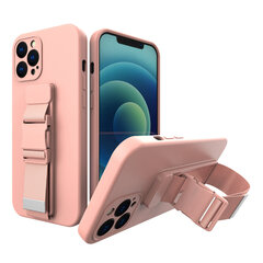 Rope case gel TPU airbag case cover with lanyard for iPhone 12 Pro Max pink (Pink) цена и информация | Чехлы для телефонов | kaup24.ee